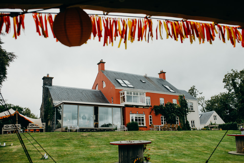 Ribbon Bunting Colourful Stretch Tent Wedding Peter Mackey Photography
