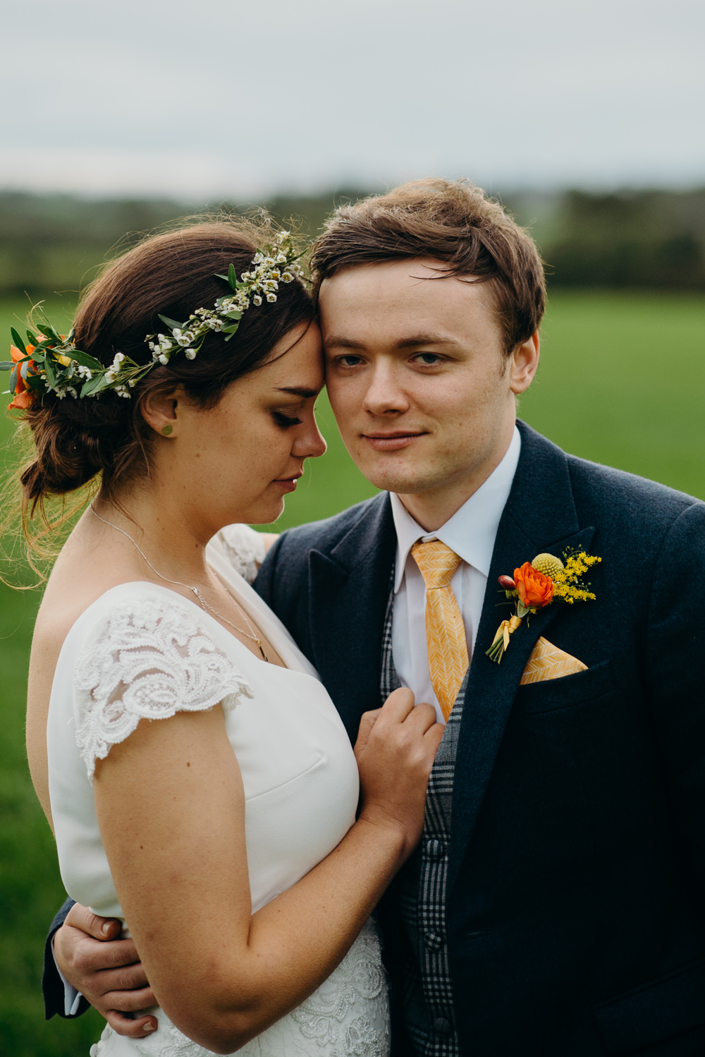 Groom Groomsmen Suits Navu Waistcoat Yellow Tie Colourful Stretch Tent Wedding Peter Mackey Photography