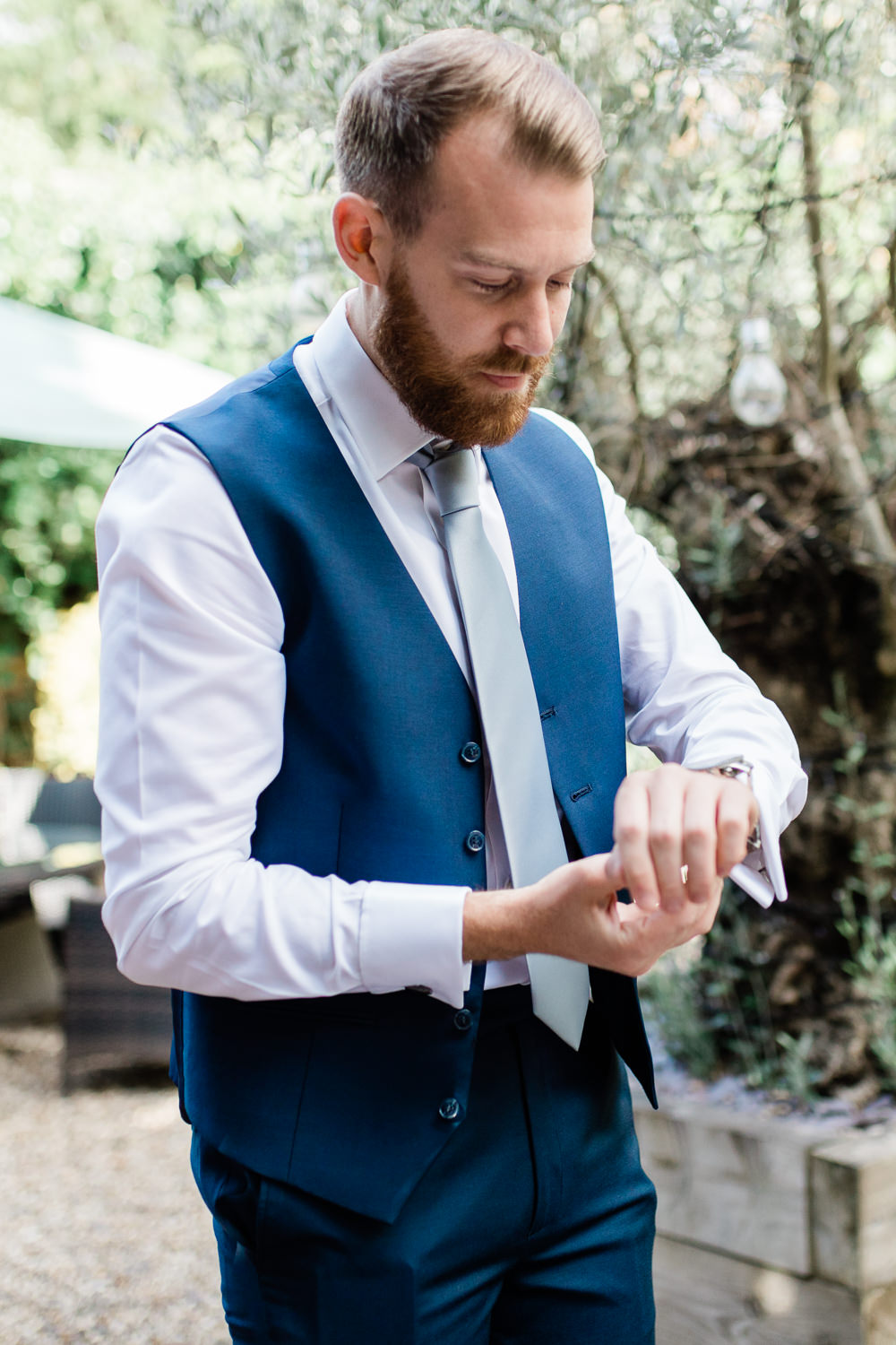 Blue Waistcoat Groom Creative Summer Wedding Gemma Giorgio Photography