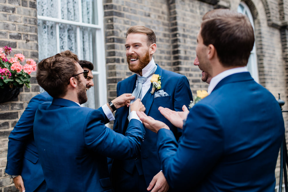 Blue Suit Groomsmen Creative Summer Wedding Gemma Giorgio Photography