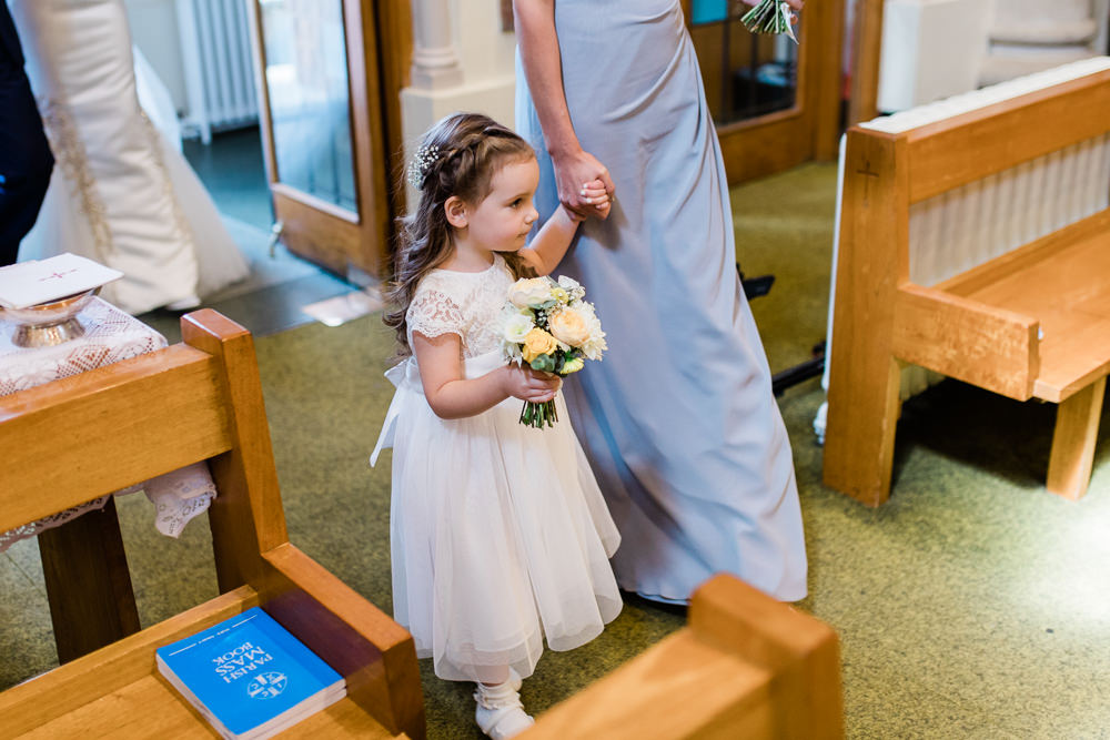 White Lace Flower Girl Creative Summer Wedding Gemma Giorgio Photography