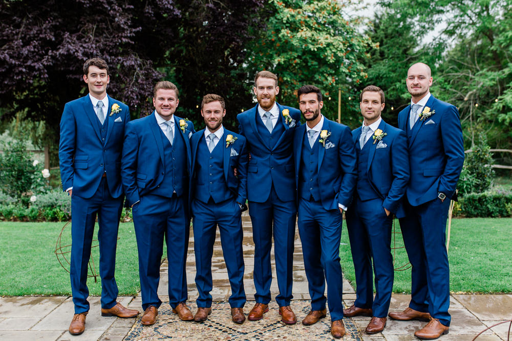 Groom Groomsmen Blue Three Piece Waistcoat Suit Creative Summer Wedding Gemma Giorgio Photography