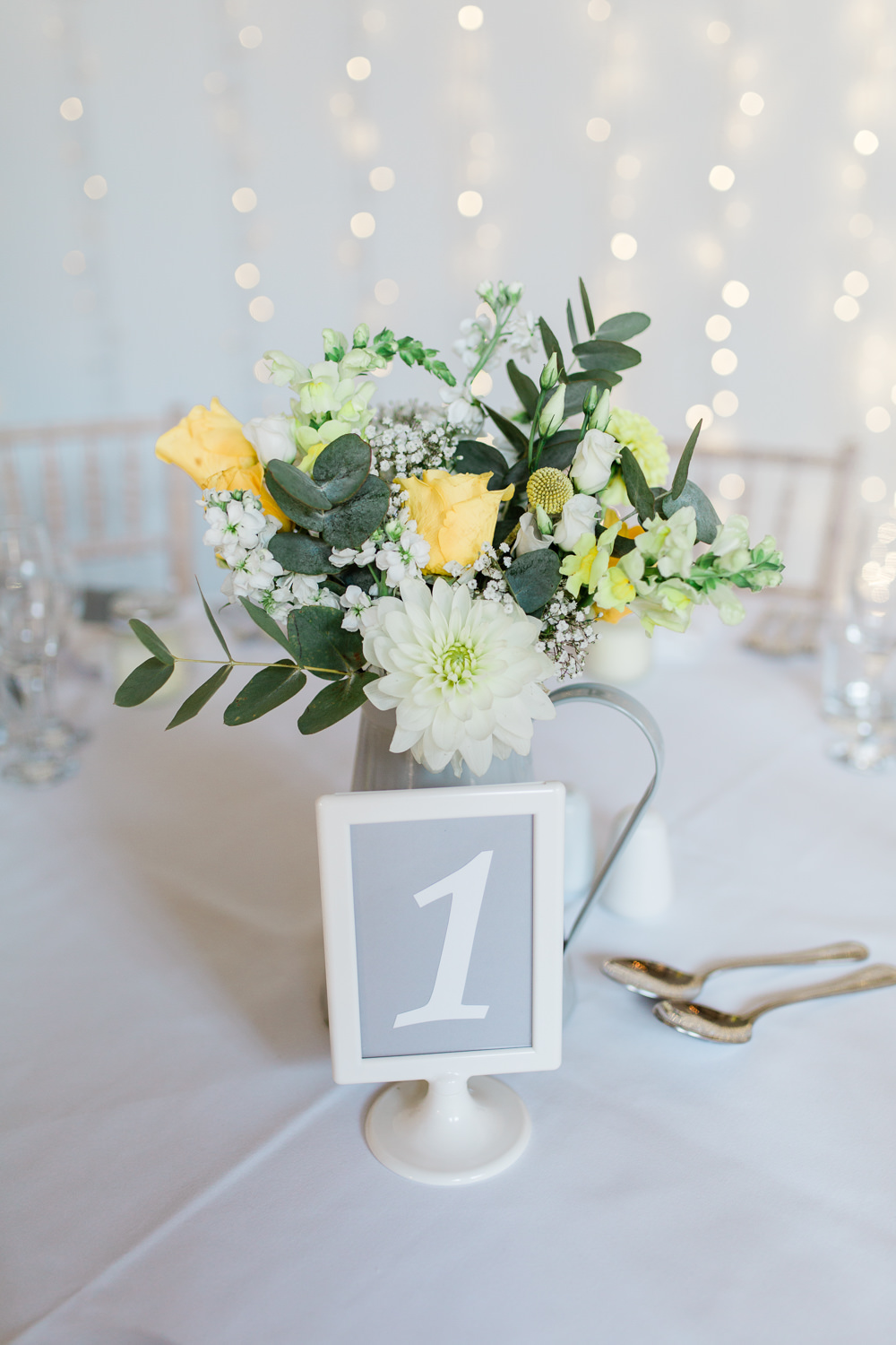 Table Number Ikea Yellow Flower Jug Table Centre Creative Summer Wedding Gemma Giorgio Photography