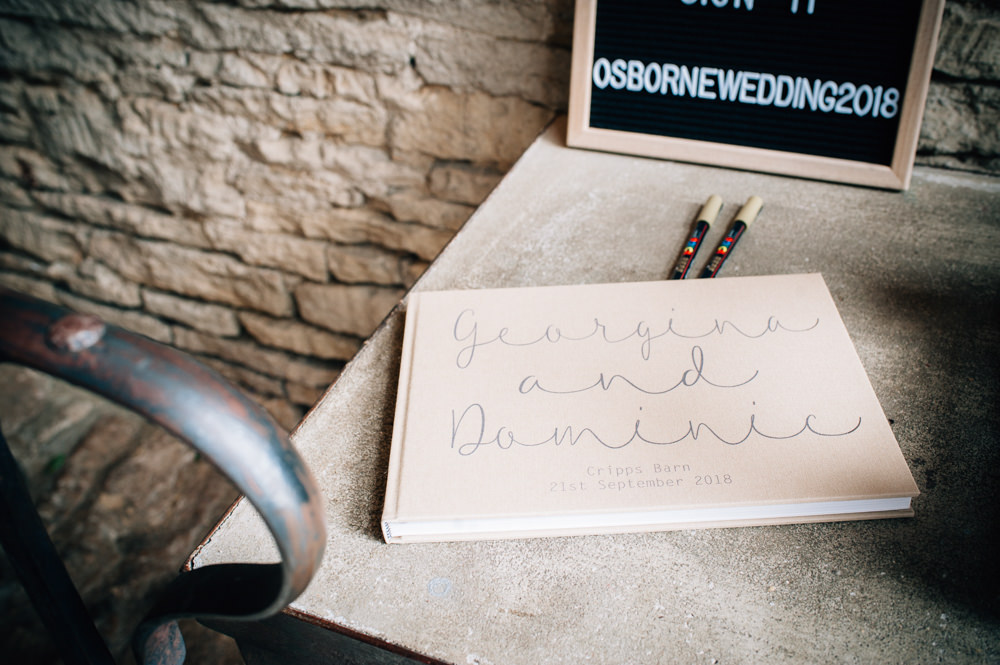 Calligraphy Guest Book Cripps Barn Wedding Isobel Murphy Photography