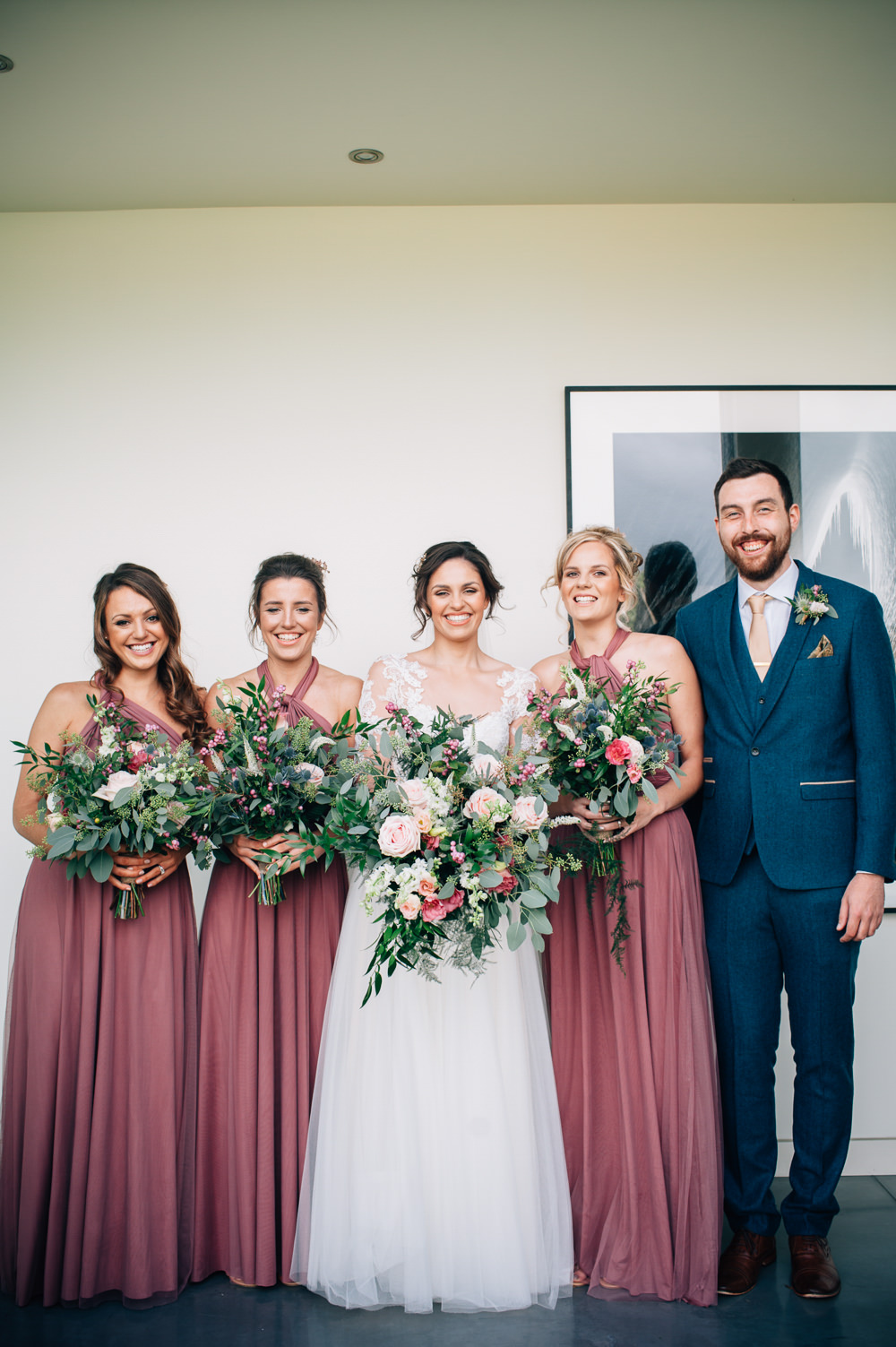 Long Maxi Dusky Pink Bridesmaid Bridesmaids Dress Dresses Multiway Cripps Barn Wedding Isobel Murphy Photography