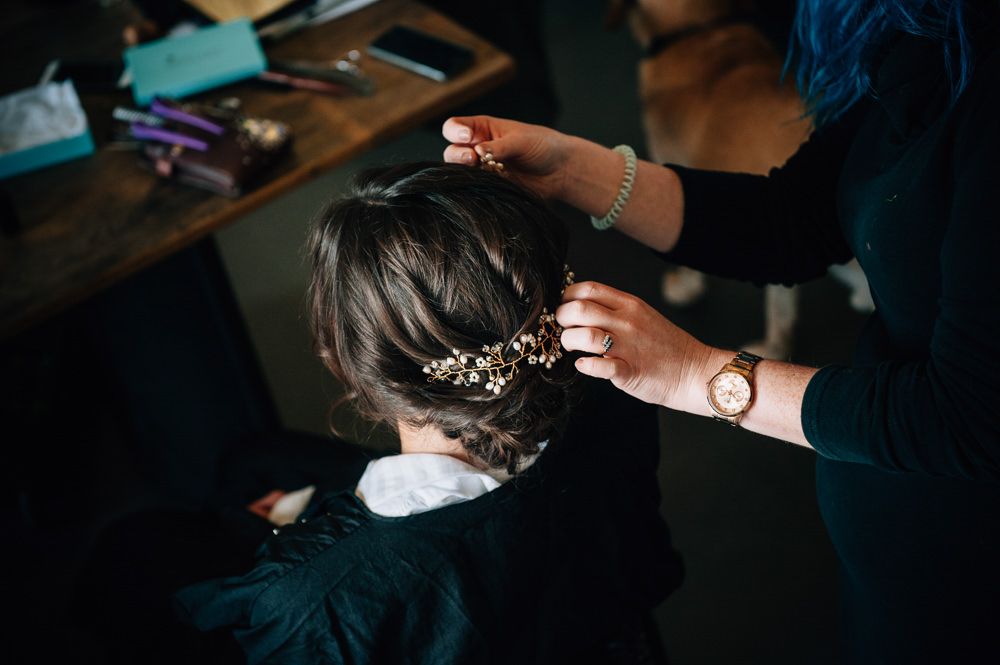 Bridal Bride Hair Style Up Do Vine Accessory Cripps Barn Wedding Isobel Murphy Photography