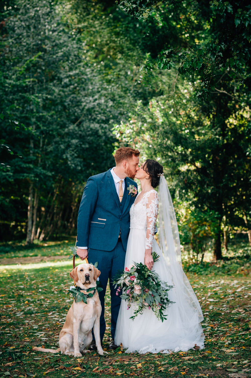 Pet Dog Greenery Collar Cripps Barn Wedding Isobel Murphy Photography