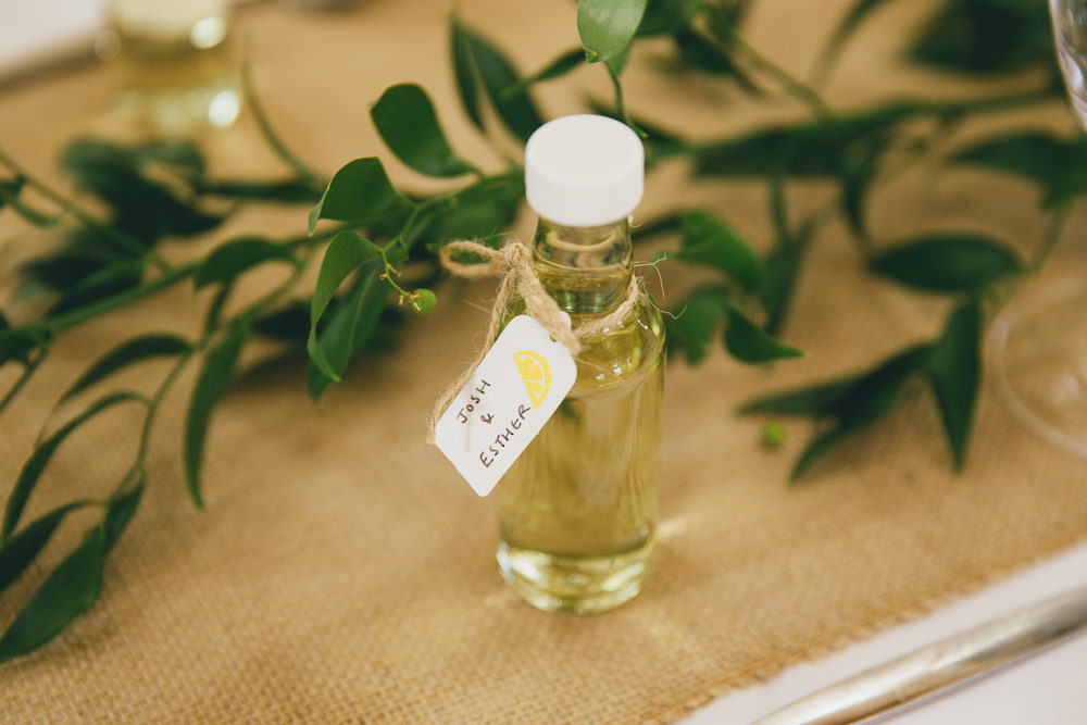 Mini Bottle Favours Damerham Village Hall Wedding Lisa-Marie Halliday Photography