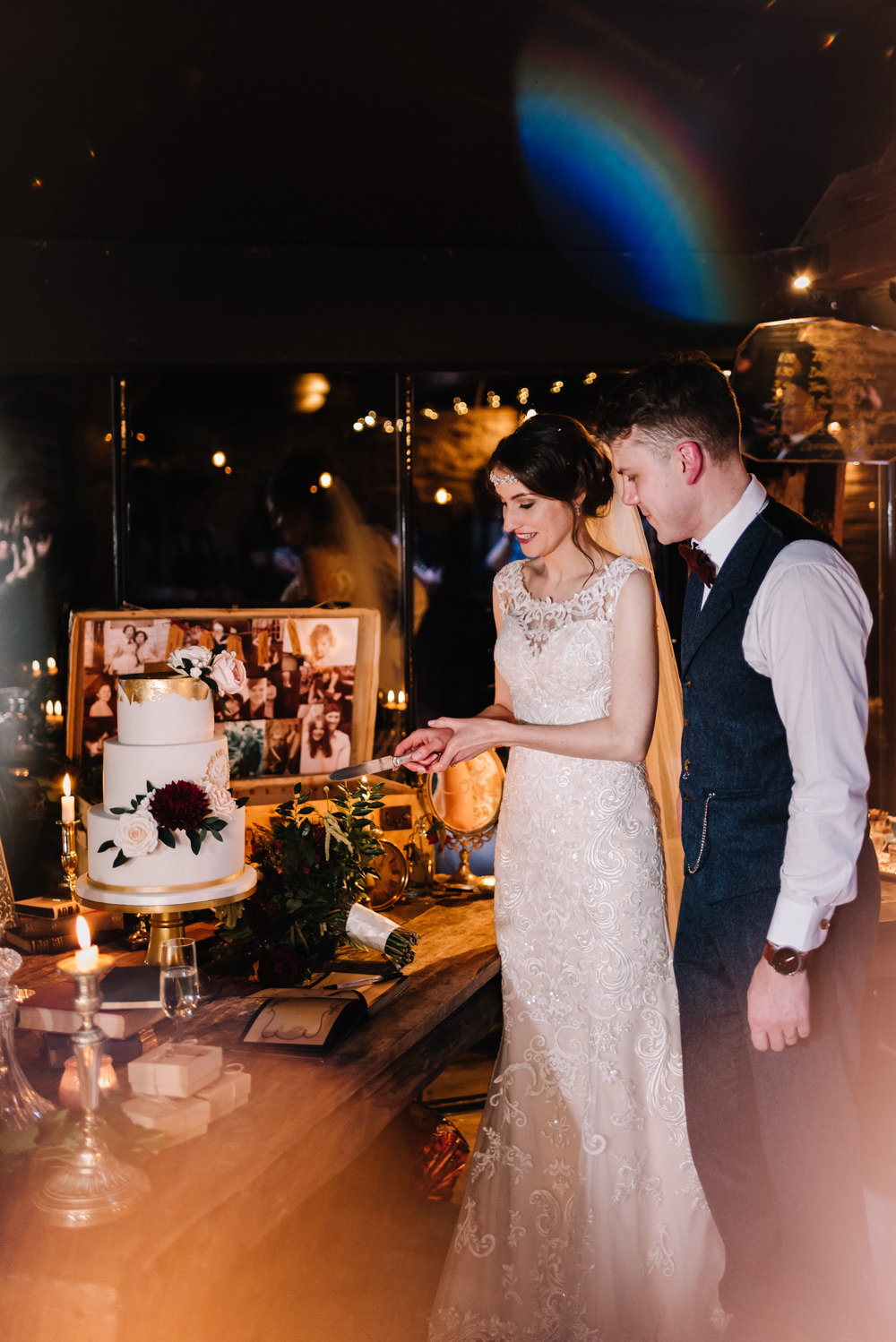 Cake Cutting Dewsall Court Wedding Oobaloos Photography