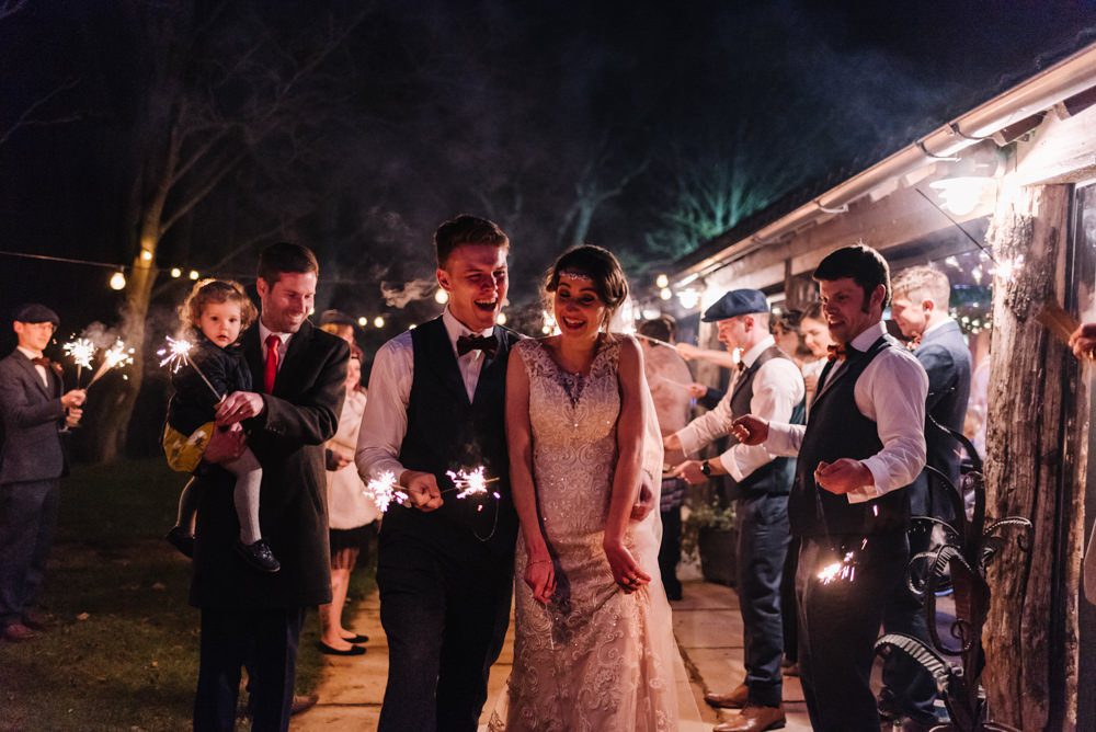 Sparklers Exit Send Off Dewsall Court Wedding Oobaloos Photography