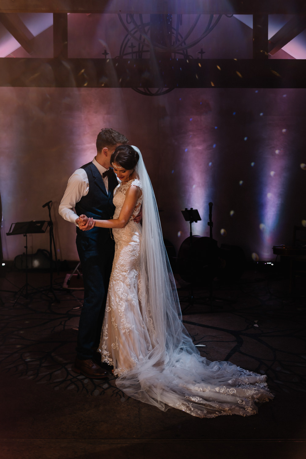 Dress Gown Bride Bridal Veil Train Essense of Australia Lace Dewsall Court Wedding Oobaloos Photography