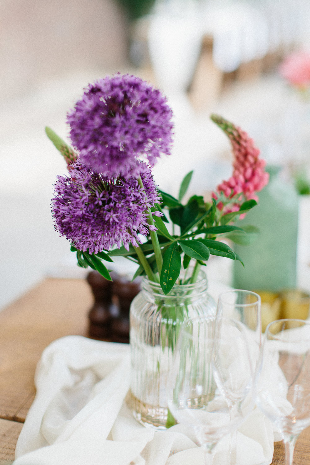 Glass Vase Florals Flowers Garden Ceremony Wedding Melissa Beattie Photography