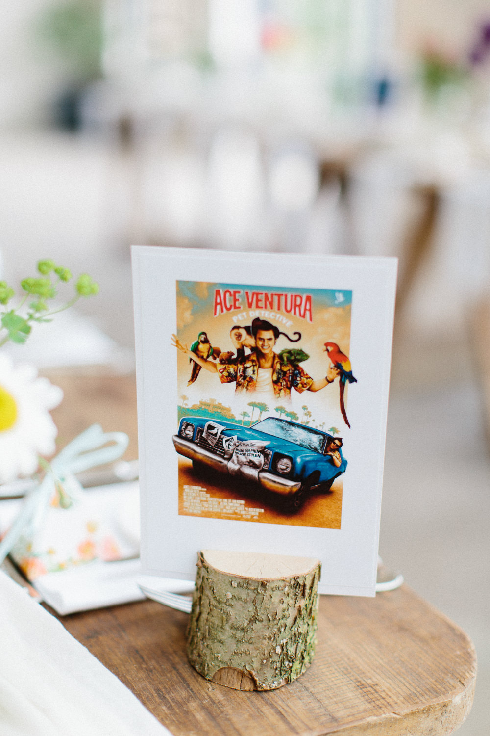Ace Ventura Table Name Wood Slice Garden Ceremony Wedding Melissa Beattie Photography