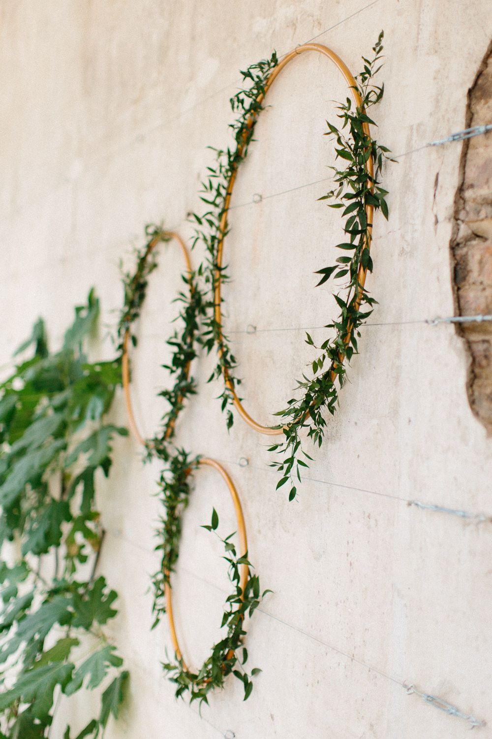 Hoop Greenery Foliage Hanging Garden Ceremony Wedding Melissa Beattie Photography