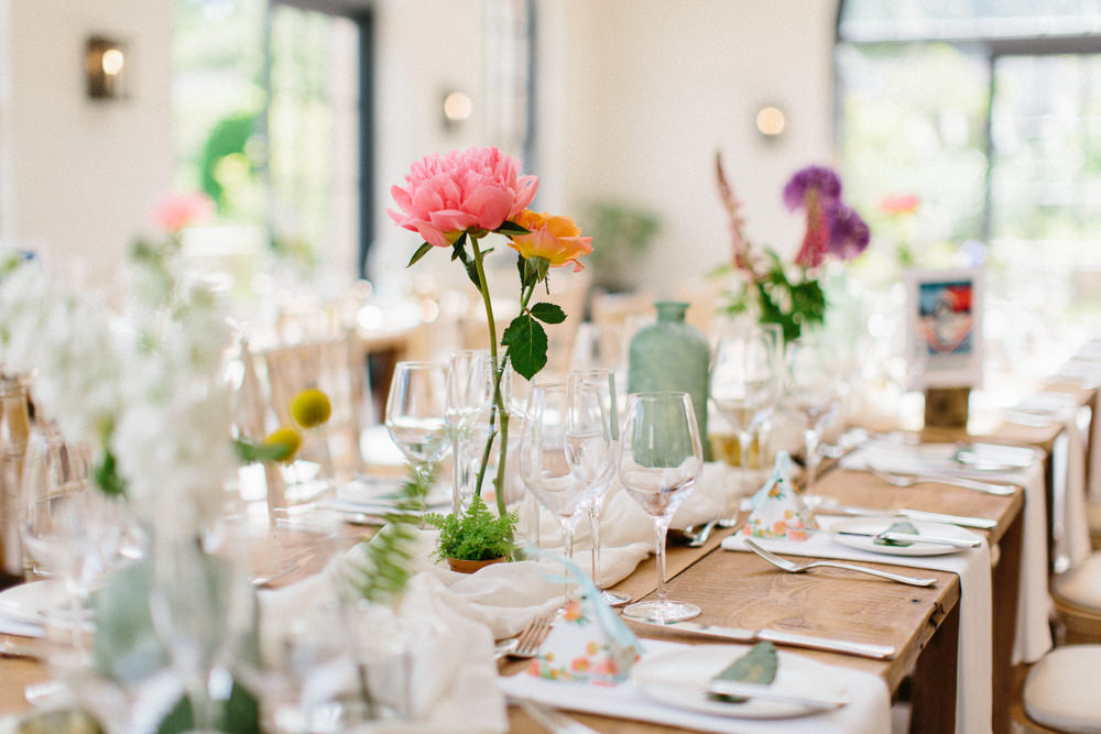 Table Centre Florals Flowers Peony Bottle Garden Ceremony Wedding Melissa Beattie Photography