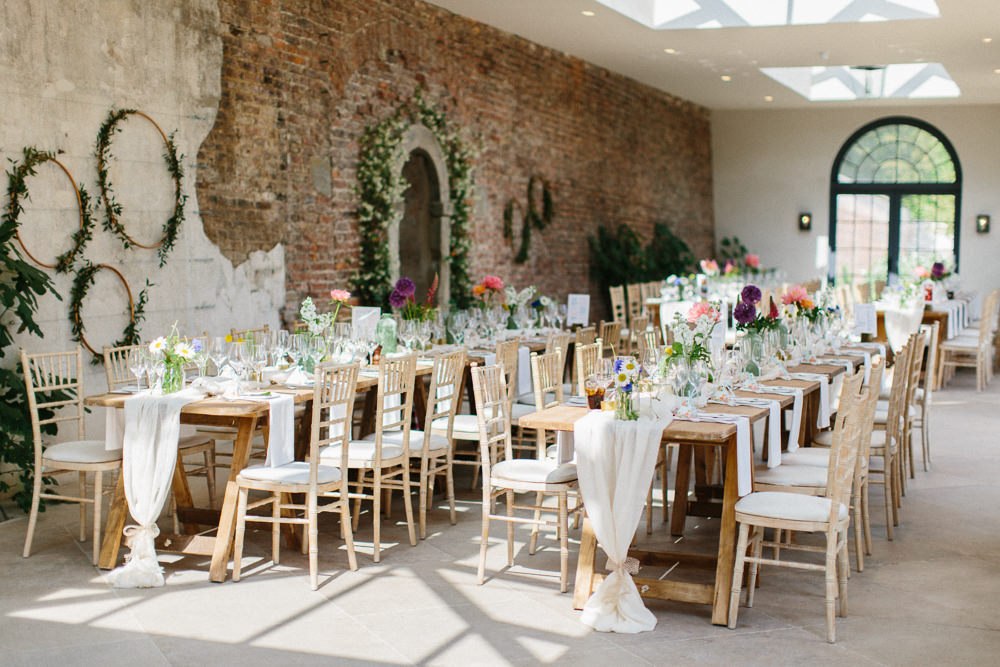 Greenery Foliage Hoops Chiffon Table Runner Garden Ceremony Wedding Melissa Beattie Photography