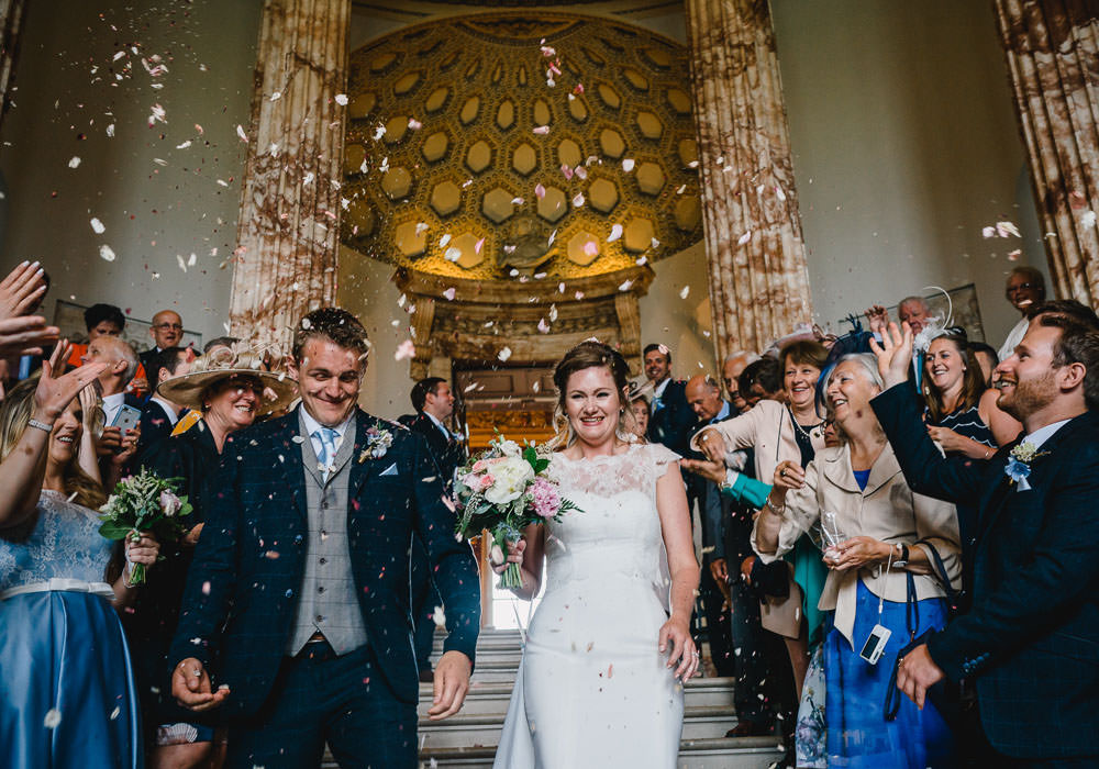 Confetti Throw Holkham Hall Wedding Luis Holden Photography
