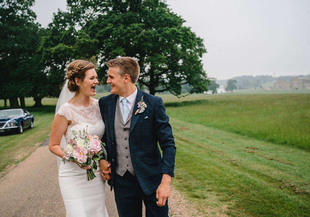 Groom Suit Navy Tweed Waistcoat Holkham Hall Wedding Luis Holden Photography