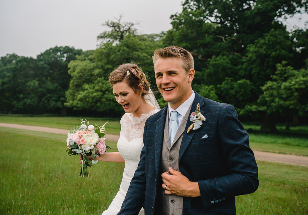 Groom Suit Navy Tweed Waistcoat Holkham Hall Wedding Luis Holden Photography