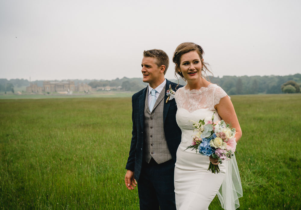 Dress Gown Bride Bridal Lace Top Holkham Hall Wedding Luis Holden Photography