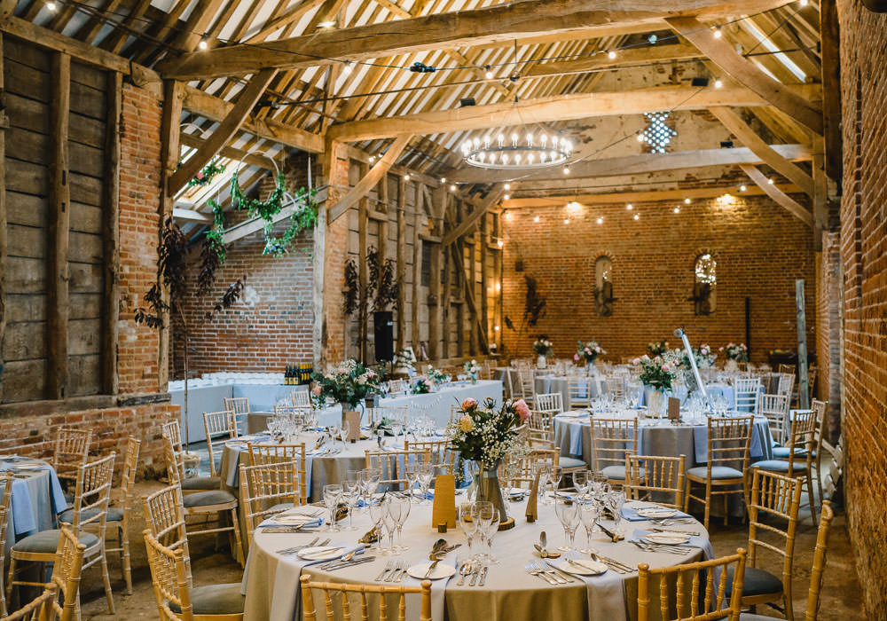 Barn Reception Room Venue Decor Holkham Hall Wedding Luis Holden Photography