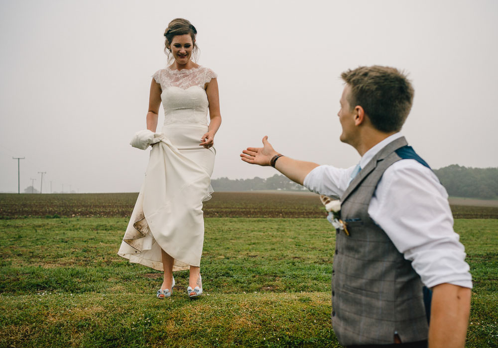 Dress Gown Bride Bridal Lace Top Holkham Hall Wedding Luis Holden Photography