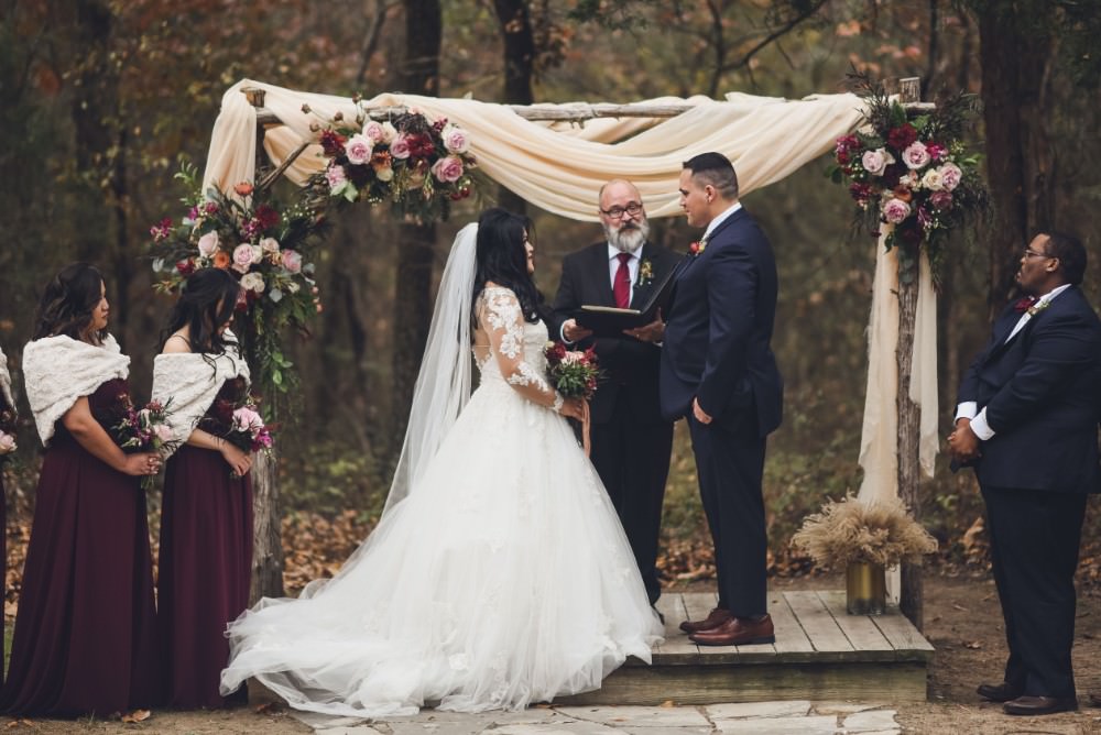 Flower Arch Backdrop Drapes Fabric Ceremony Aisle Kindred Barn Wedding The Kindred Collective