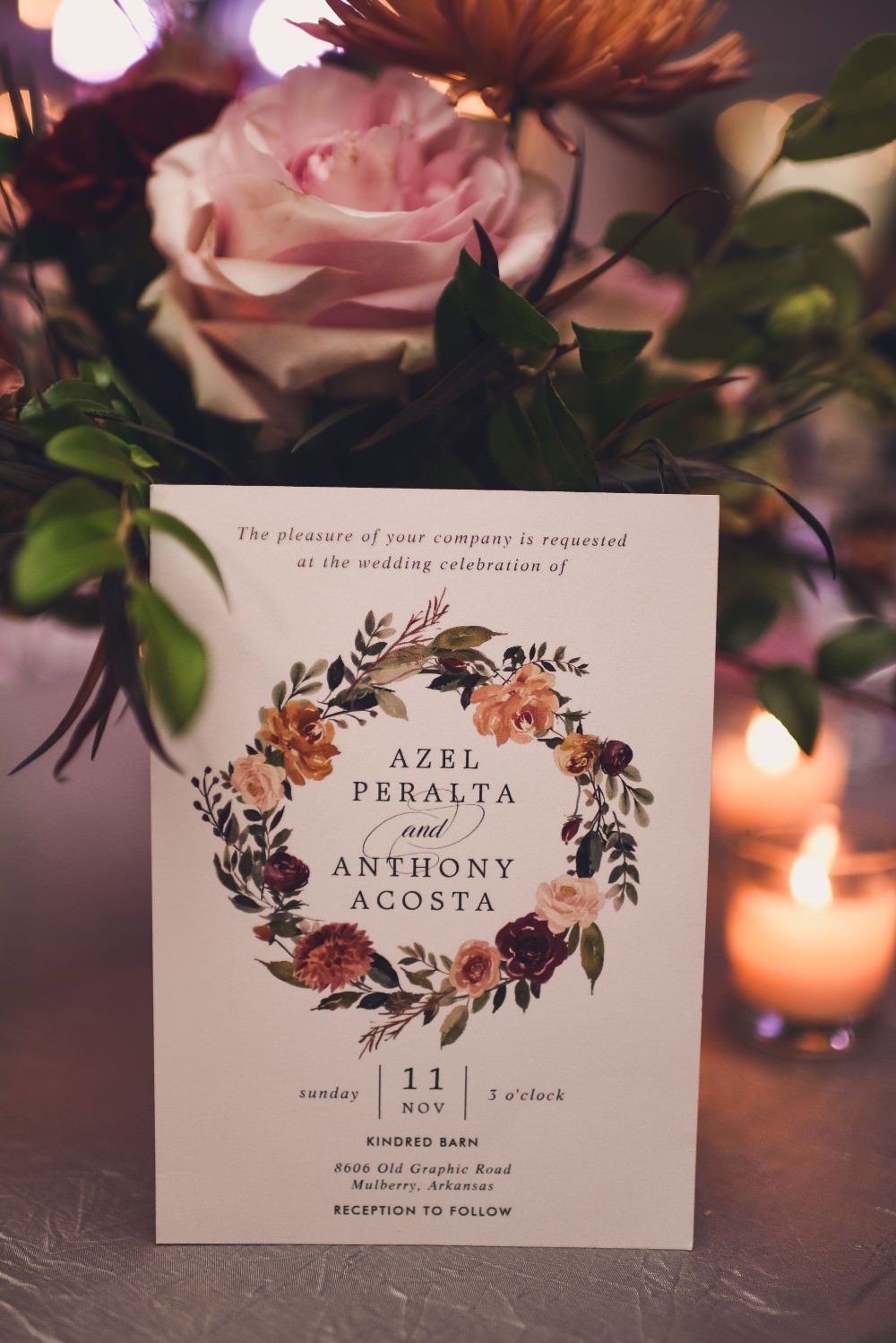Floral Wreath Stationery Invite Invitation Kindred Barn Wedding The Kindred Collective