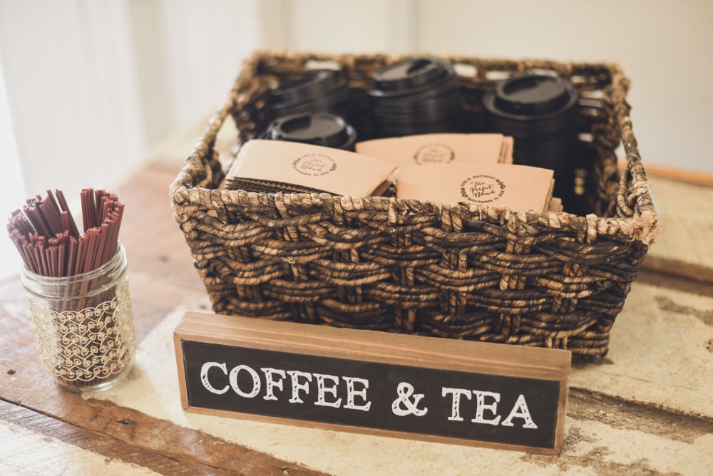 Coffee Tea Station Bar Stand Kindred Barn Wedding The Kindred Collective