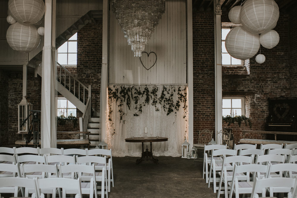 Ceremony Room Decor Aisle Millhouse Wedding Louise Scott Photography