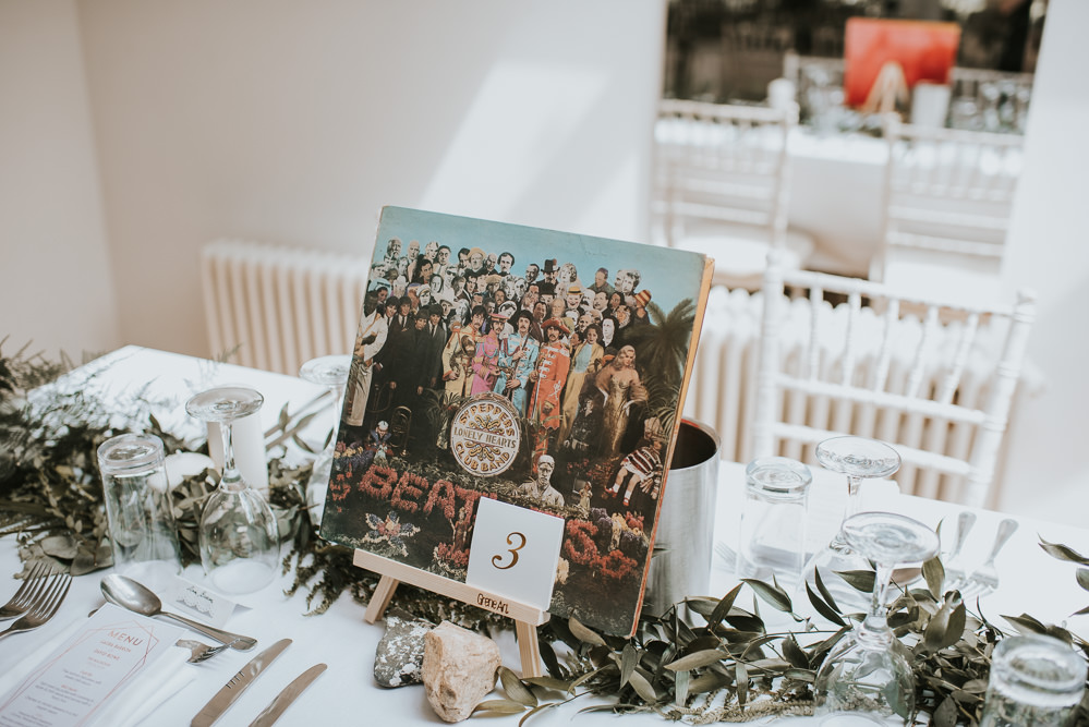 Records Music Table Names Millhouse Wedding Louise Scott Photography