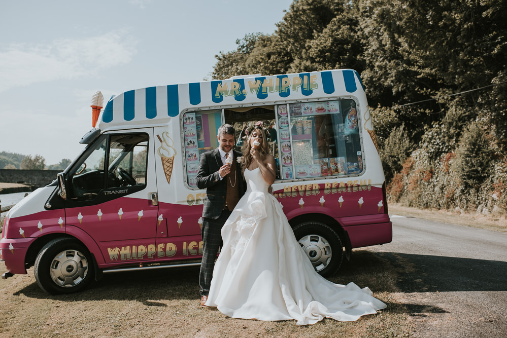 Ice Cream Van Truck Millhouse Wedding Louise Scott Photography