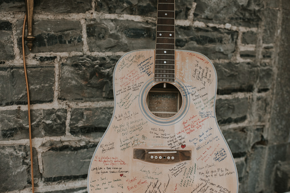 Guitar Guest Book Music Millhouse Wedding Louise Scott Photography