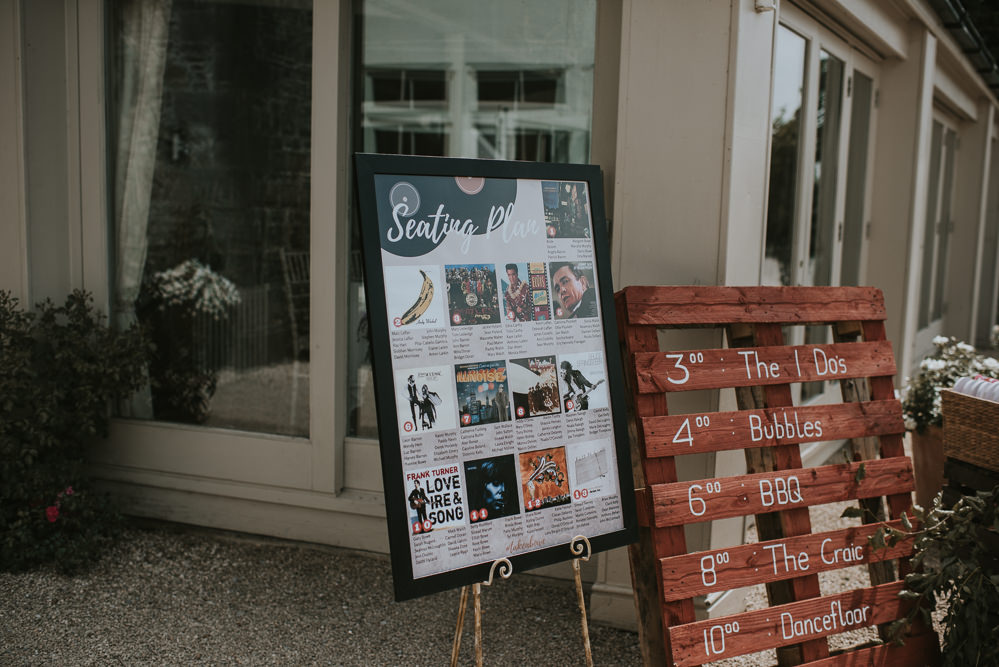Records Music Table Plan Seating Chart Millhouse Wedding Louise Scott Photography