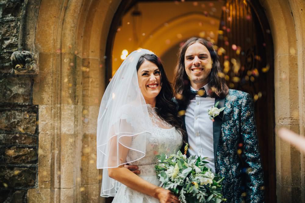 Groom Suit Jacquard Blazer Bow Tie Monmouth Priory Wedding Loveseen Photography