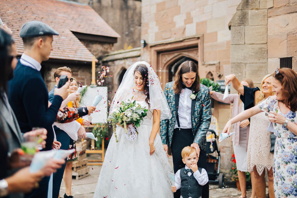 Confetti Throw Monmouth Priory Wedding Loveseen Photography