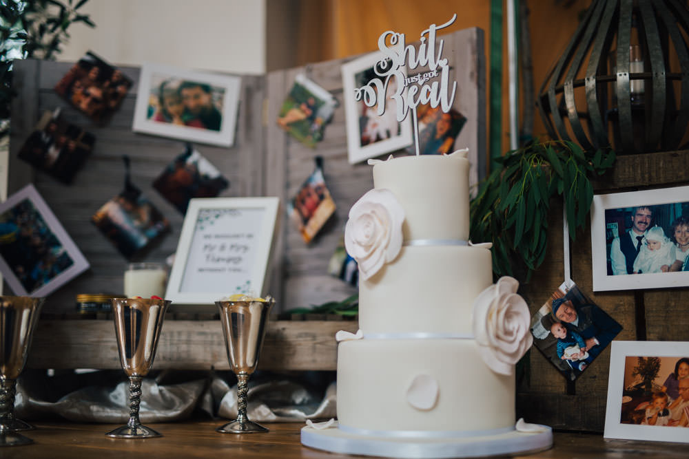 Floral Flower Cake Personalised Topper Monmouth Priory Wedding Loveseen Photography