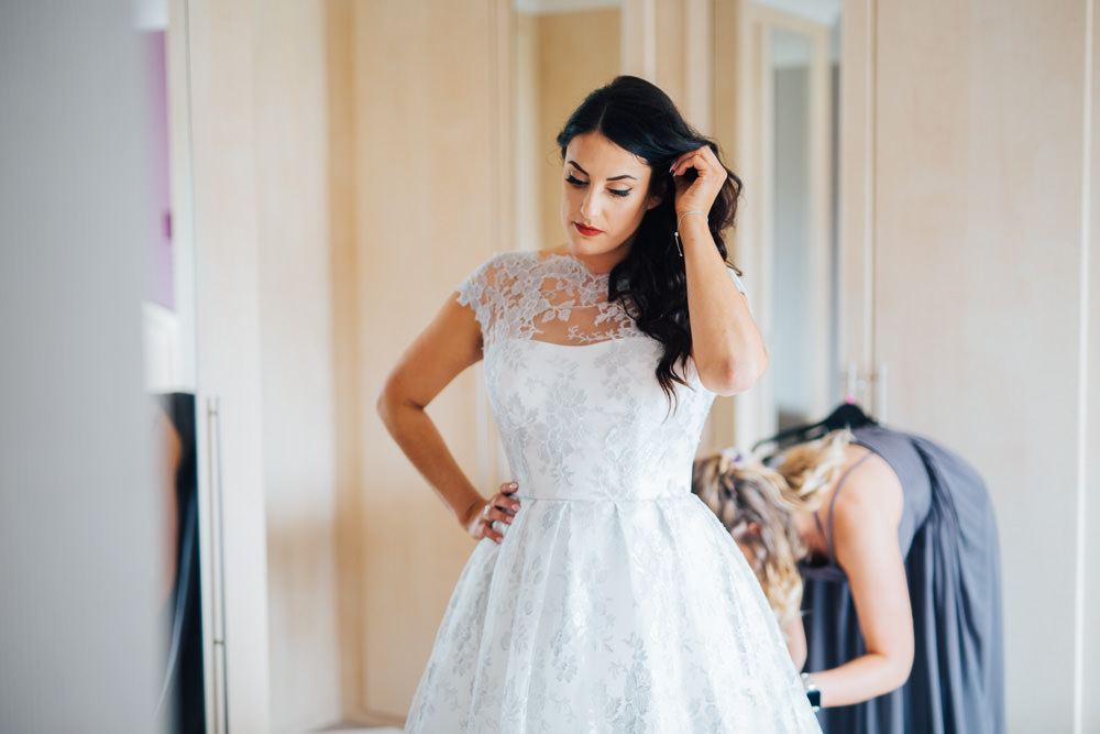 Bride Bridal Dress Gown Lace Belt Monmouth Priory Wedding Loveseen Photography