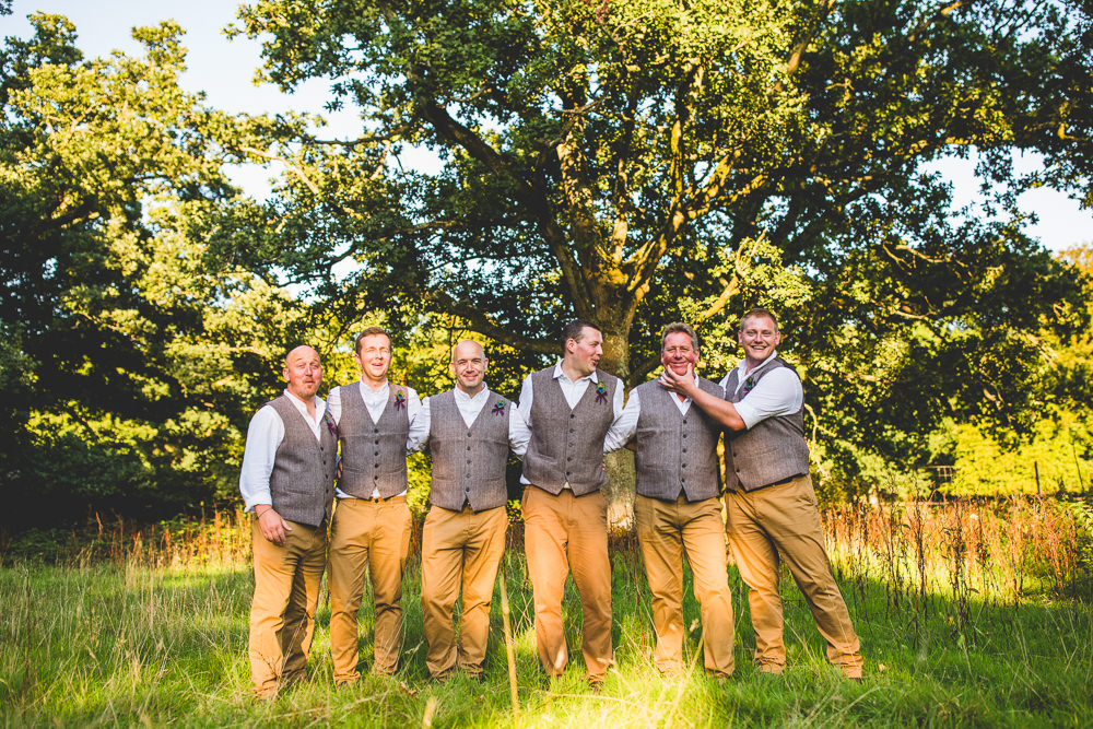 Tweed Waistcoat Chinos Groom Groomsmen Moors Valley Country Park Wedding Livvy Hukins Photography