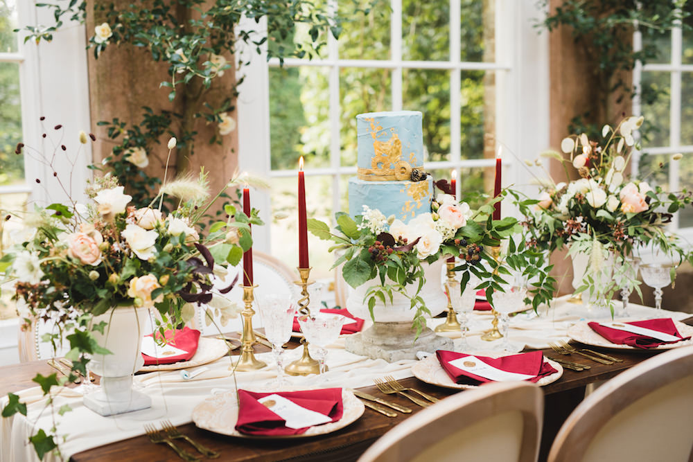 Tablescape Decor Flowers Greenery Foliage Candles Decor Gold Orangery Wedding Ideas Cat Lane Weddings
