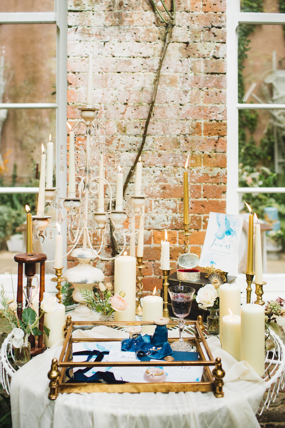 Table Decor Candles Tray Gold Orangery Wedding Ideas Cat Lane Weddings