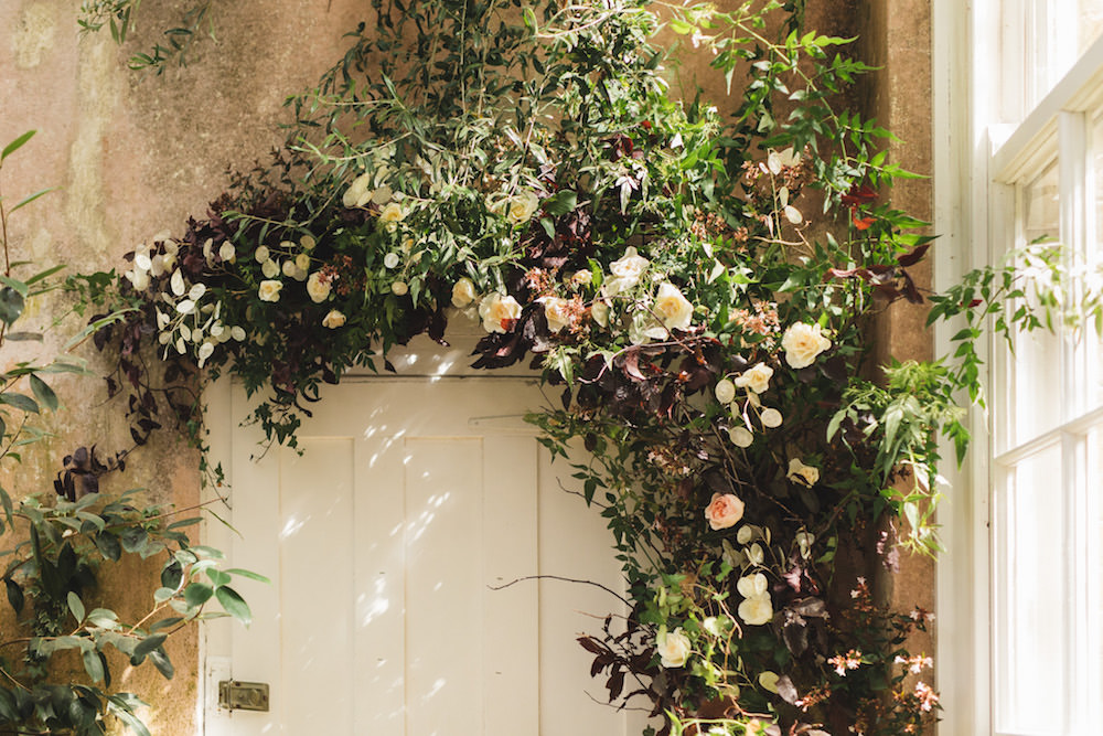 Flower Installation Door Arch Greenery Foliage Orangery Wedding Ideas Cat Lane Weddings