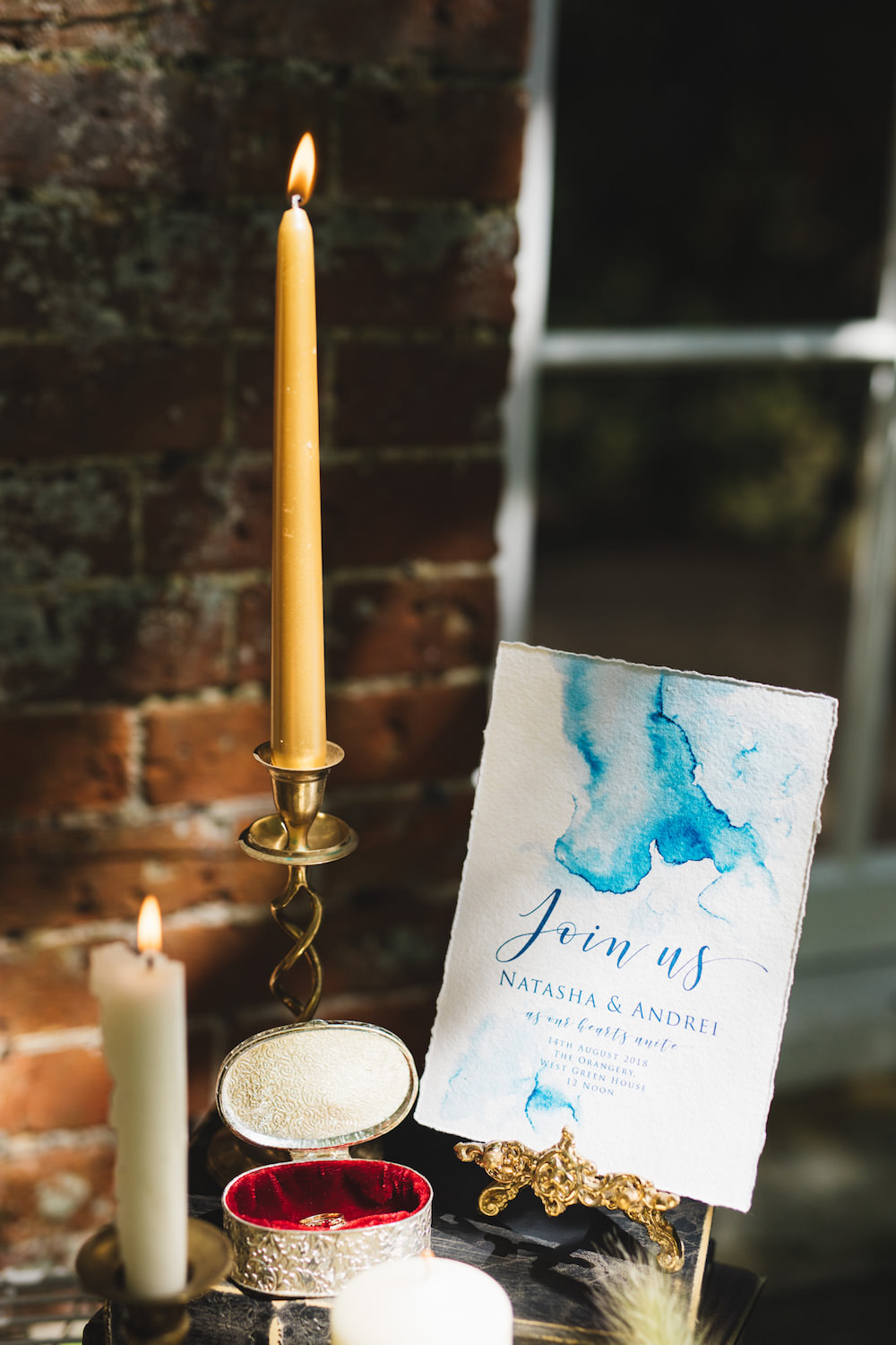 Blue Watercolour Stationery Invite Invitations Orangery Wedding Ideas Cat Lane Weddings