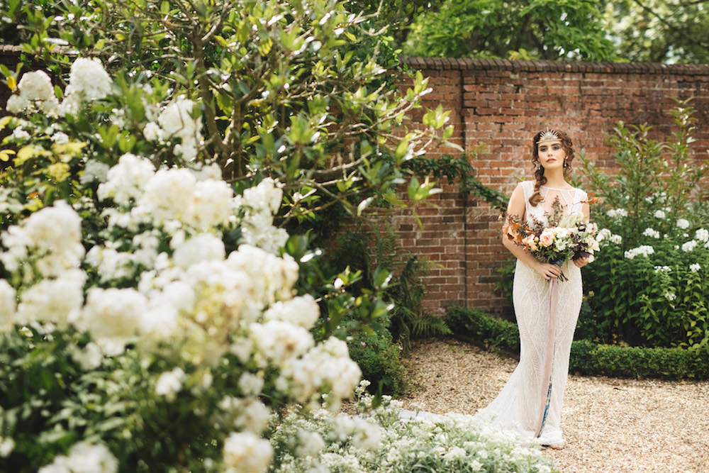Bride Bridal Dress Gown Beaded Embellished Orangery Wedding Ideas Cat Lane Weddings