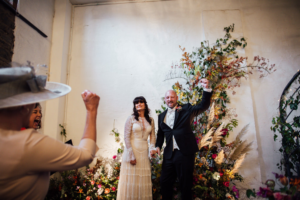 Flower Installation Decor Ceremony Aisle Backdrop Pampas Grass Foliage Greenery Paintworks Wedding Matt Willis Photography