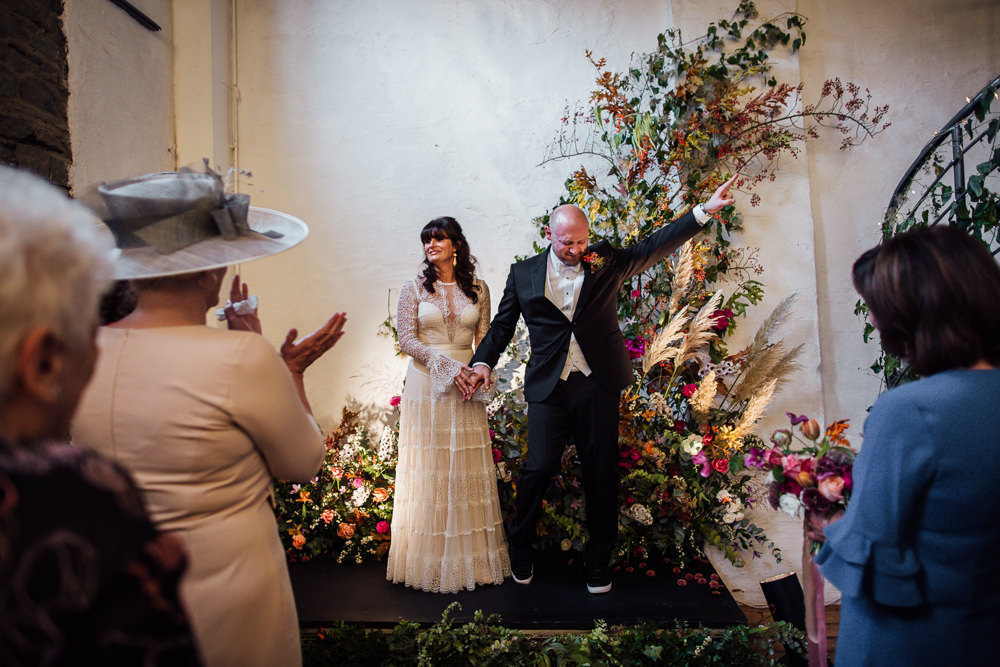 Flower Installation Decor Ceremony Aisle Backdrop Pampas Grass Foliage Greenery Paintworks Wedding Matt Willis Photography