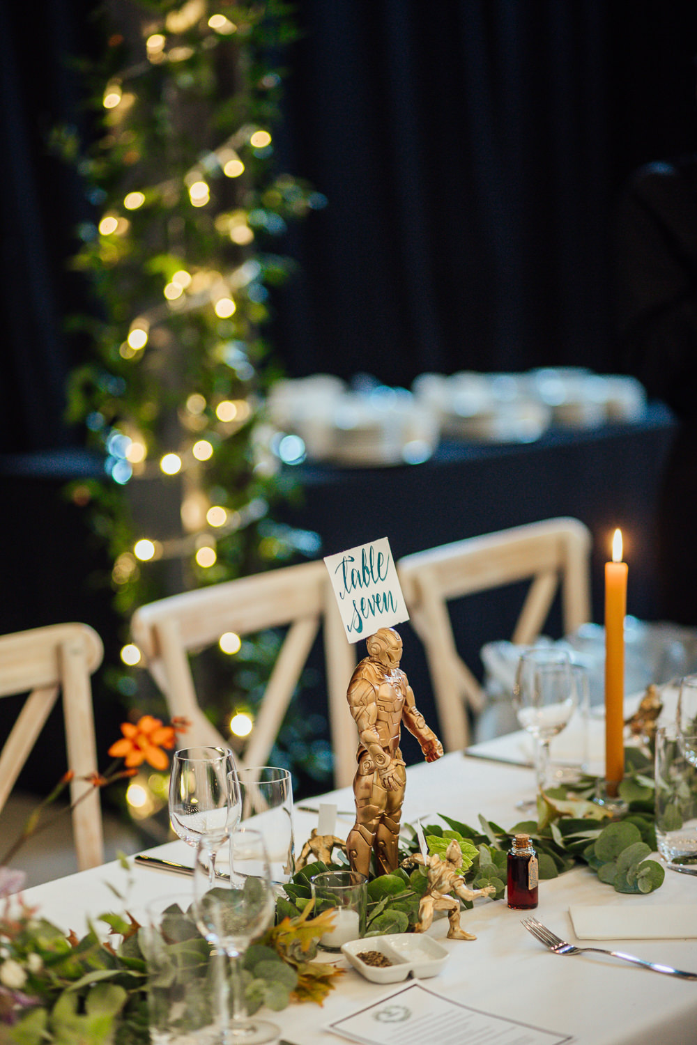 Table Name Number Greenery Candles Paintworks Wedding Matt Willis Photography