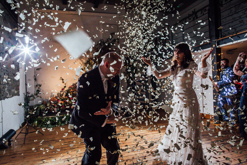 Confetti Cannon First Dance Paintworks Wedding Matt Willis Photography