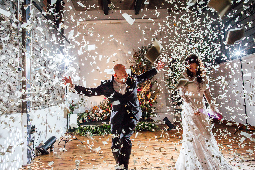 Confetti Cannon First Dance Paintworks Wedding Matt Willis Photography