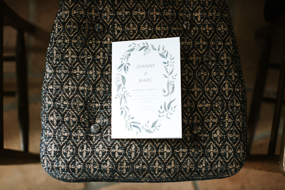 Order of Service Stationery Portugal Destination Wedding Ana Parker Photography